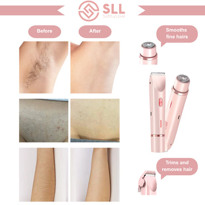 SOFTLYLOVE™ DUALGLOW 2  - IN - 1 SHAVER & PRECISION TRIMMER FOR WOMEN SLL001